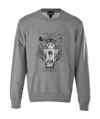 Just Cavalli Round-necked Printed Sweater In Gray