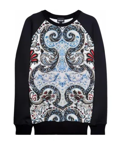 Just Cavalli Round-necked Sweater In Black