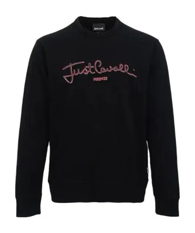 Just Cavalli Round-necked Sweater In Black