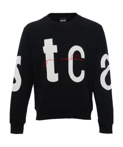 Just Cavalli Round-necked Sweater In Black