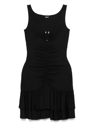 Just Cavalli Ruffled Mini Dress In Black