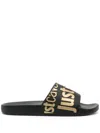 Just Cavalli Man Sandals Black Size 7 Rubber In Black