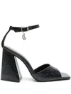 Just Cavalli 110mm Snakeskin-effect Sandals In Black