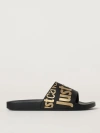 Just Cavalli Man Sandals Black Size 7 Rubber In Black 1