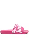 Just Cavalli Logo-raised Slides In Pink