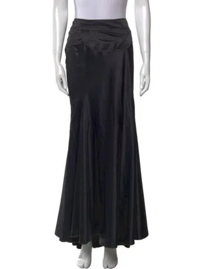 Pre-owned Just Cavalli Satin Long Skirt In Black