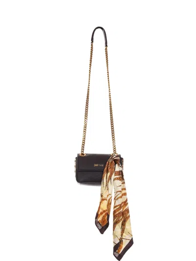 Just Cavalli Scarf-detail Shoulder Bag In Black
