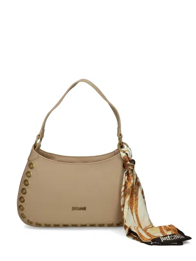 Just Cavalli Scarf-embellished Shoulder Bag In Nude