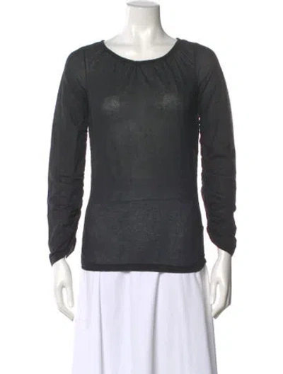 Pre-owned Just Cavalli Scoop Neck Long Sleeve Top In Black