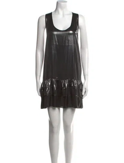 Pre-owned Just Cavalli Scoop Neck Mini Dress In Black