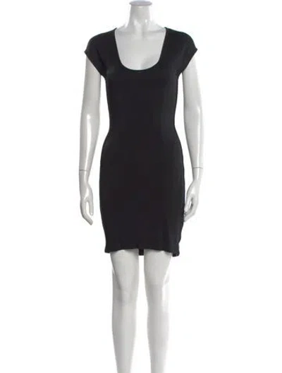 Pre-owned Just Cavalli Scoop Neck Mini Dress In Black
