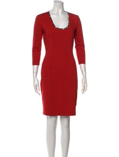 Pre-owned Just Cavalli Scoop Neck Mini Dress In Red
