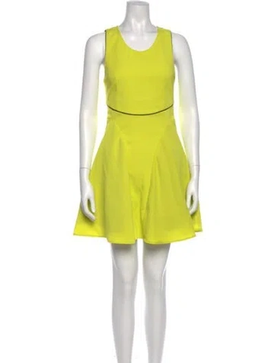 Pre-owned Just Cavalli Scoop Neck Mini Dress In Yellow