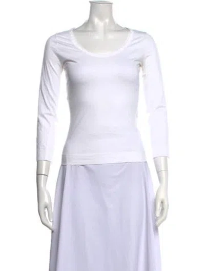Pre-owned Just Cavalli Scoop Neck Three-quarter Sleeve T-shirt In White