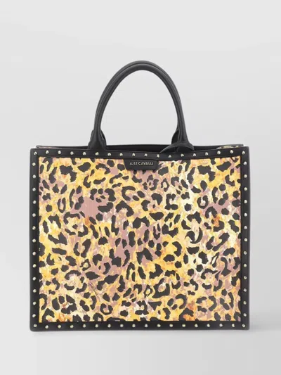 Just Cavalli Cheetah-print Tote Bag In Yellow