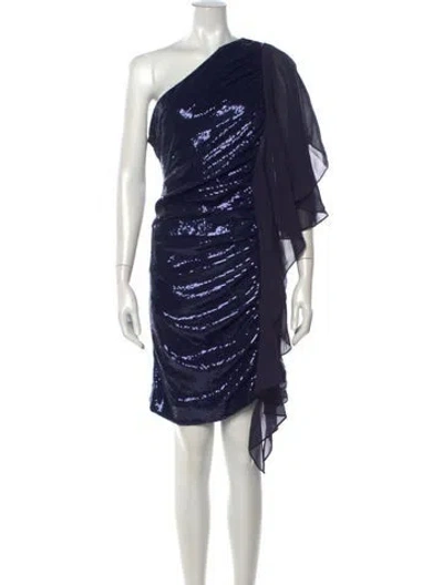 Pre-owned Just Cavalli Sequin Mini Dress In Blue