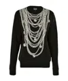 Just Cavalli Sequined Round-necked Sweater In Black