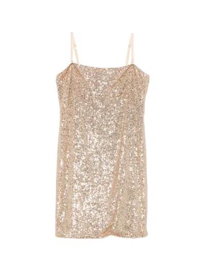 Just Cavalli Sequinned Mini Dress In Gold