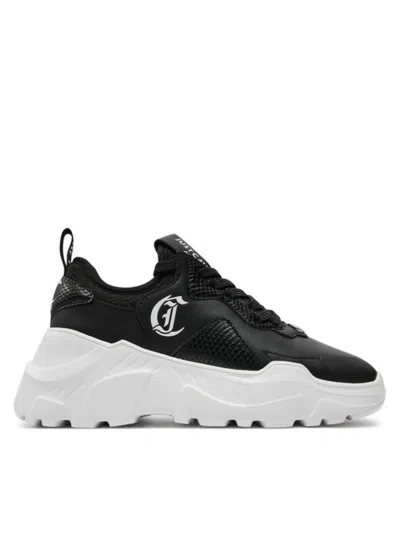 Just Cavalli Logo-appliqué Chunky Sneakers In Black