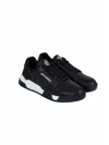 Just Cavalli Logo-embossed Leather Sneakers In Black