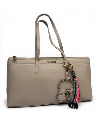 Just Cavalli Shopping Bag Jc Baby Iconic Snakes Natural Woman In Leatherette In Other