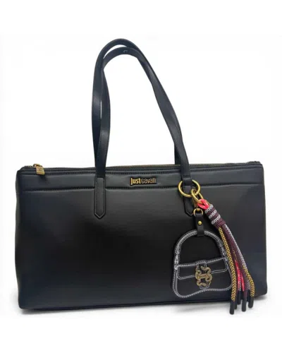 Just Cavalli Shopping Bag Jc Baby Iconic Snakes Woman Black Leatherette