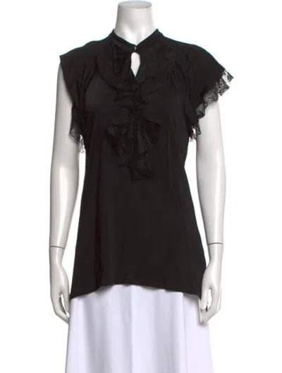 Pre-owned Just Cavalli Short Sleeve Blouse In Black
