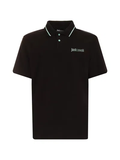 Just Cavalli Short-sleeve Polo Shirt In Black