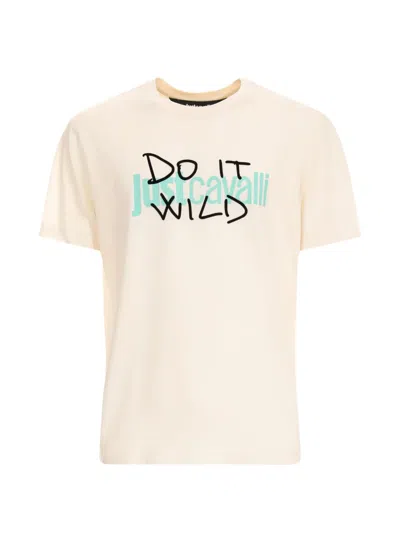 Just Cavalli Short-sleeve Printed T-shirt In Pink