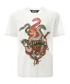 Just Cavalli Graphic Crew Neck T-shirt With Short Sleeves In White