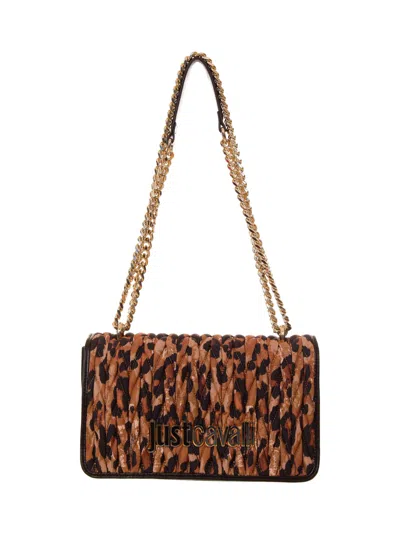 Just Cavalli Shoulder Bag In Brown