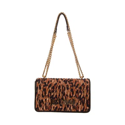 Just Cavalli Shoulder Bag In Brown