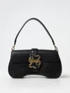 Just Cavalli Leather Shoulder Bag In Black