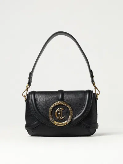 Just Cavalli Shoulder Bag With Hardware And Functional Design In Black