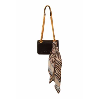 Just Cavalli Shoulder Bag With Foulard In Black