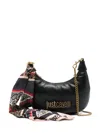 Just Cavalli Logo-plaque Chain Shoulder Bag In Black