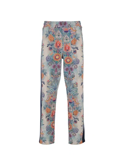 Just Cavalli Side-stripe Patterned Trousers In Blue