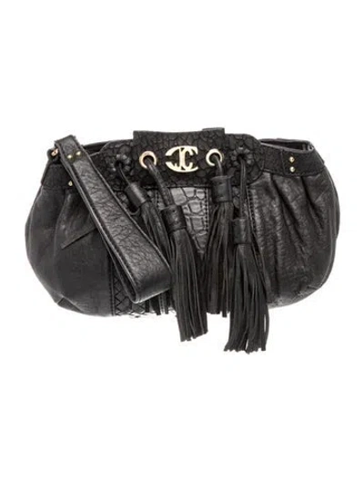 Pre-owned Just Cavalli Signature Bucket Bag In Black