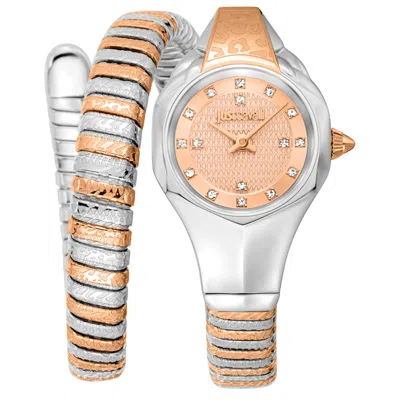 Just Cavalli Signature Snake Women's Watch In Silver