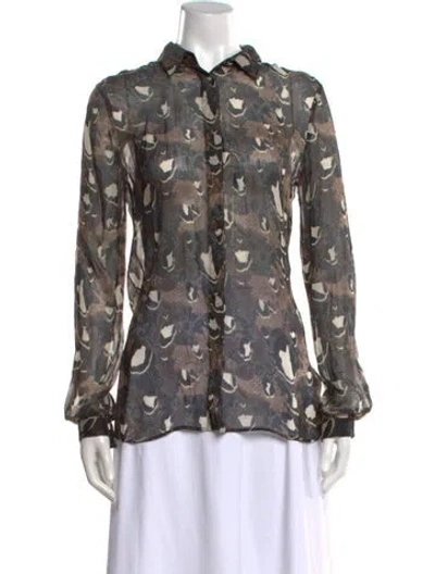 Pre-owned Just Cavalli Silk Animal Print Blouse In Black