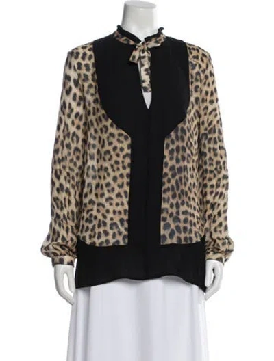 Pre-owned Just Cavalli Silk Animal Print Blouse In Multi