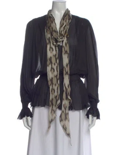Pre-owned Just Cavalli Silk Animal Print Blouse In Multi