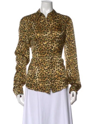 Pre-owned Just Cavalli Silk Animal Print Blouse In Multi