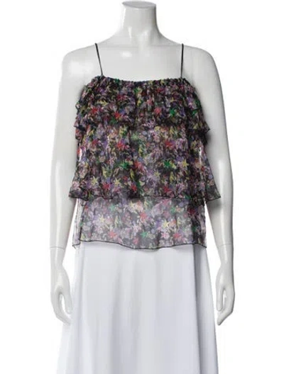 Pre-owned Just Cavalli Silk Graphic Print Blouse In Black