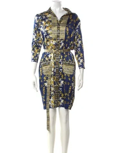 Pre-owned Just Cavalli Silk Knee-length Dress In Blue