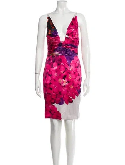 Pre-owned Just Cavalli Silk Knee-length Dress In Pink