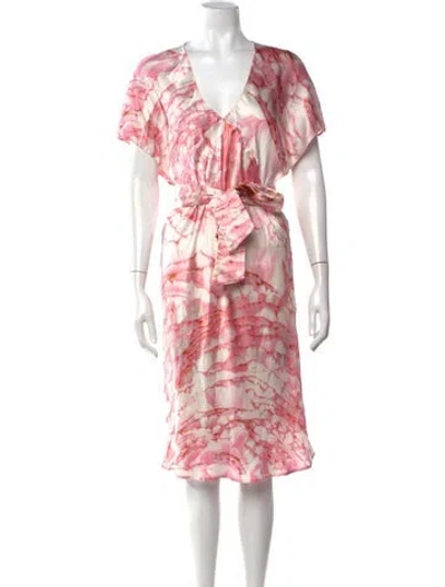 Pre-owned Just Cavalli Silk Knee-length Dress In Pink