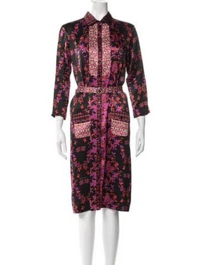 Pre-owned Just Cavalli Silk Knee-length Dress In Pink