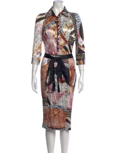 Pre-owned Just Cavalli Silk Knee-length Dress In White