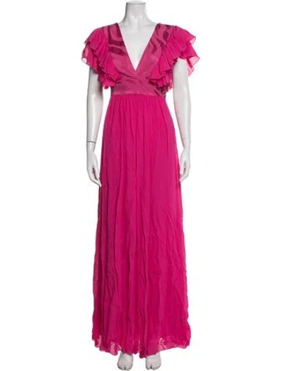 Pre-owned Just Cavalli Silk Long Dress In Pink